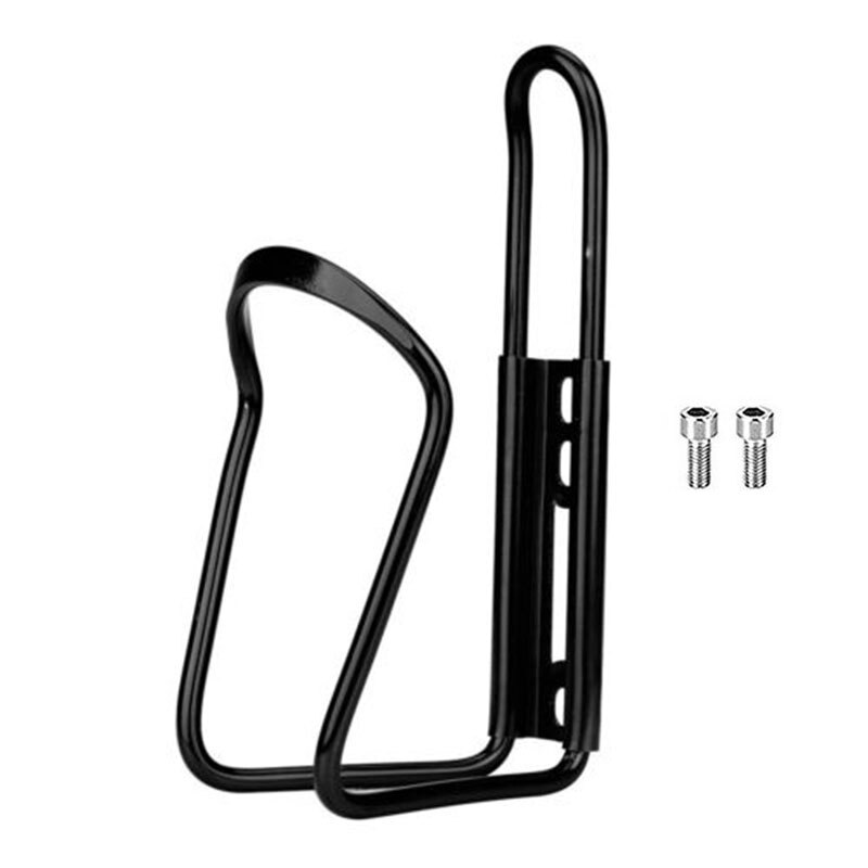 Porte-bouteille de vélo classique en alliage d&#39;aluminium, accessoires solides pour Cage à eau de vélo de montagne: Black-with-2 screws
