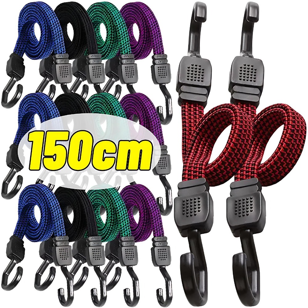 Sangle de bagage pour moto, cordon élastique avec crochet, attache élastique pour casque de vélo, filet de chargement, corde de support de vélo, accessoires de fixation