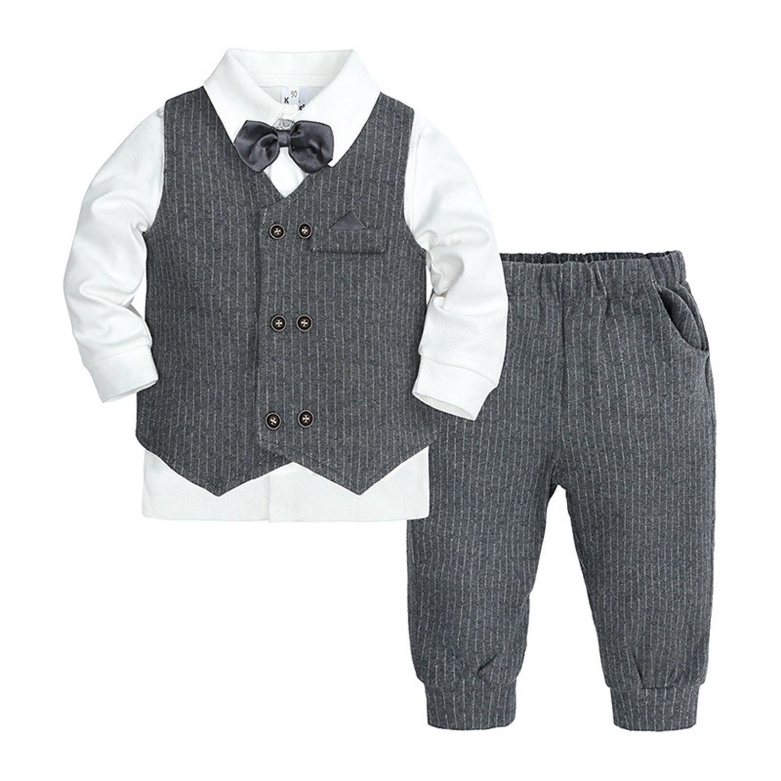 Toddler Baby Boy clothes Gentleman Bowtie shirt Vest Pants Formal Party Wedding Suit Set Outfits Kids clothes for teenager