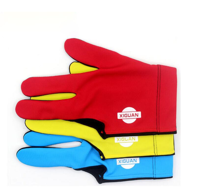 Biljart Handschoen Drie Vingers Linkerhand Rood/Blauw/Geel Kleuren Handschoenen Biljart Accessoires China