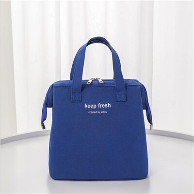 Draagbare Lunch Tas Voor Vrouwen Thermische Geïsoleerde Tote Koeler Handtas Bento Pouch Diner Container School Voedsel Opslag Pakket: Royal blue