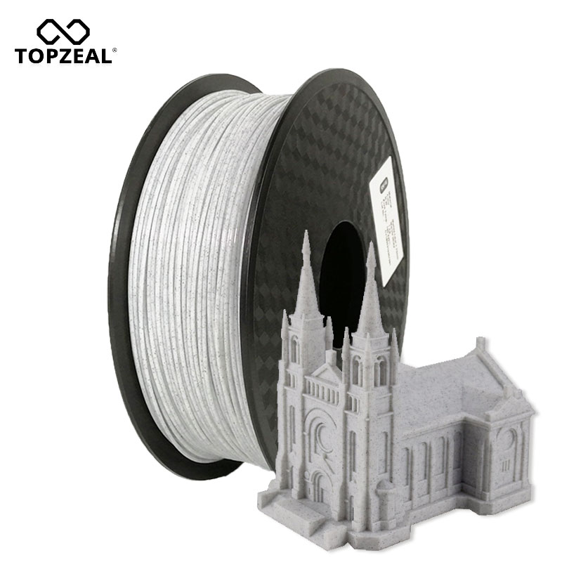 TOPZEAL – Filament pour impression 3D, consommable d&#39;imprimante en PLA, couleur marbre, précision +/-1.75mm, 1KG, 0.02mm