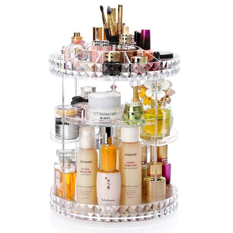 360 Graden Rotatie Transparant Acryl Cosmetica Opbergdoos Mode Spin Multifunctionele Afneembare Make Beauty Organisator
