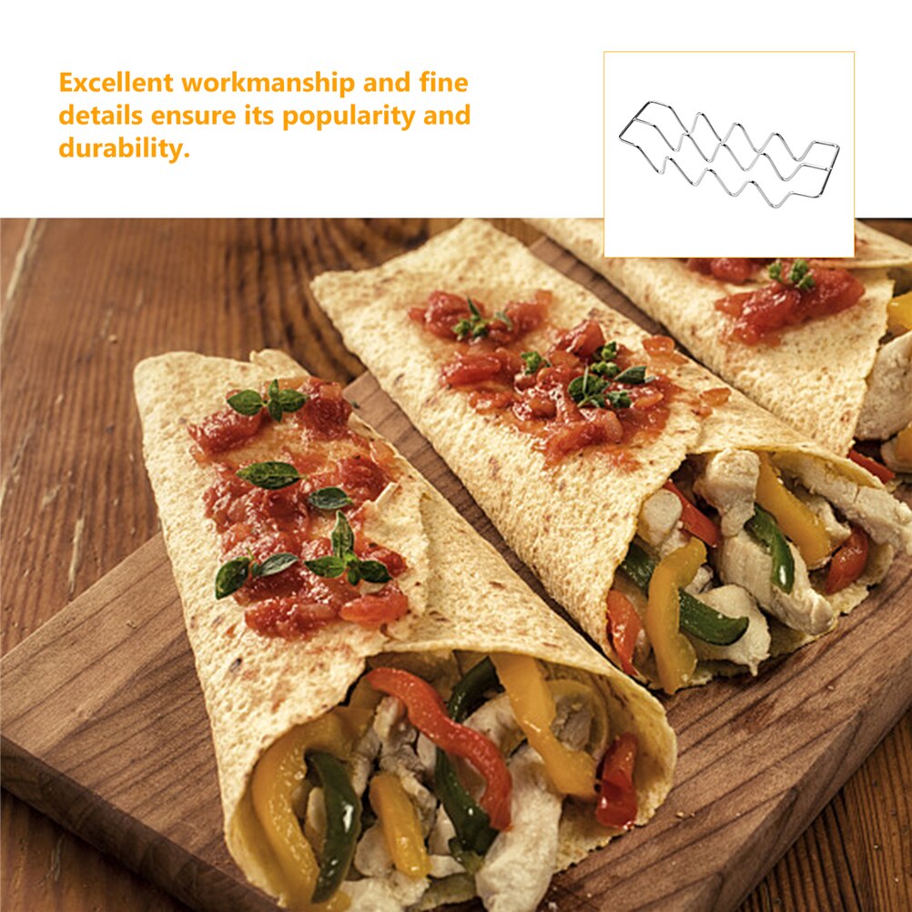 Stainless Steel Taco Rack Restaurant Pancake Stand Desktop Chicken Rolls Holder