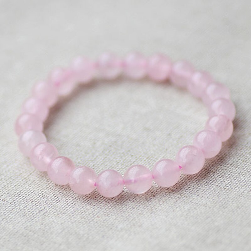 BEAUCHAMP Streche Armband Elastisch Koord Roze Roos Kleur Quartz Gem Natuursteen Pulserase Sieraden Mode Bijoux