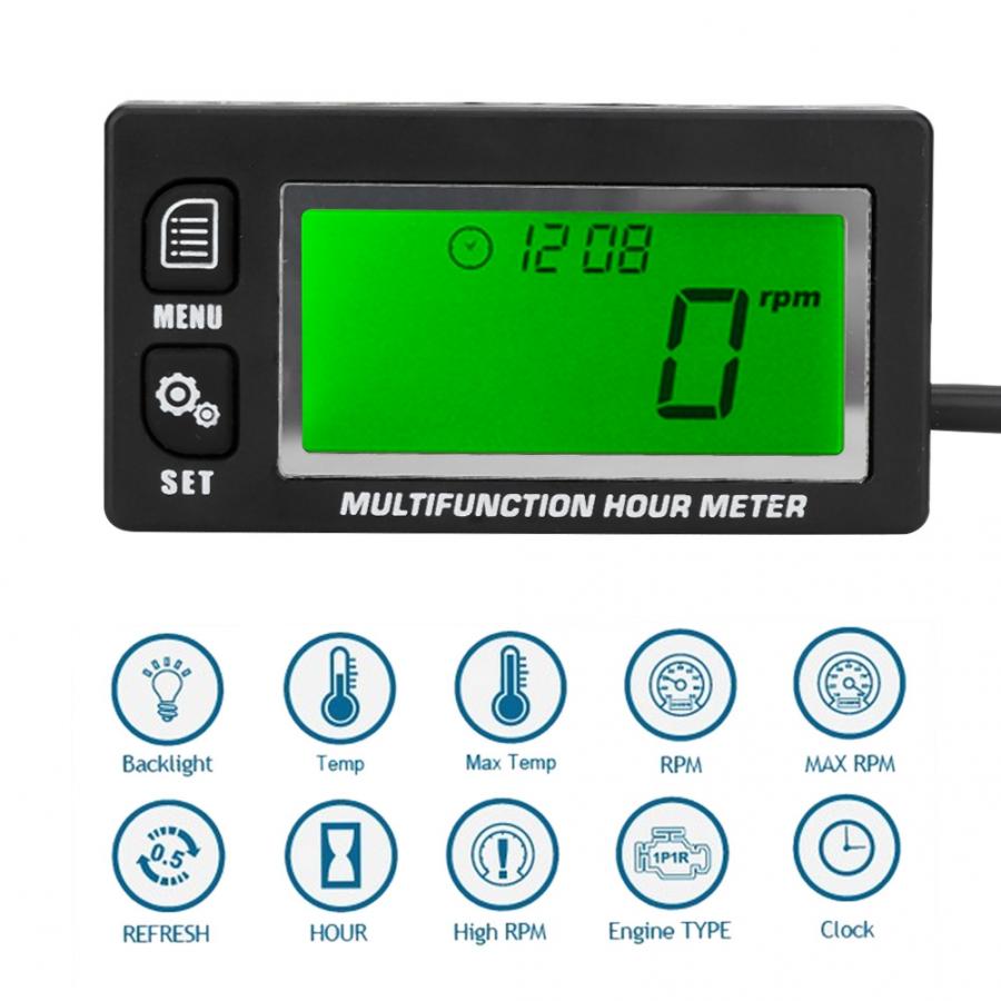 Yctze motorfiets thermometer, universele motorfiets digitale thermometer watertemperatuur temperatuurmeter tool voor race scooter (rode achtergrondverlichting