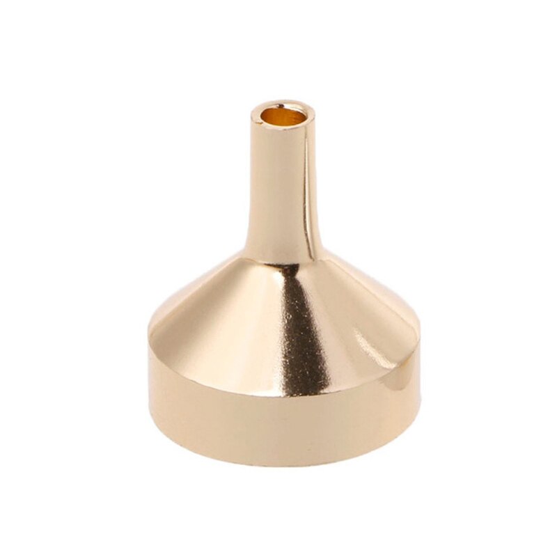 Mini embudo de arena de aluminio embudo pequeños embudos de boca para llenar frascos de laboratorio sal pimienta hierbas aceites líquido herramientas de cocina: 1pcs gold