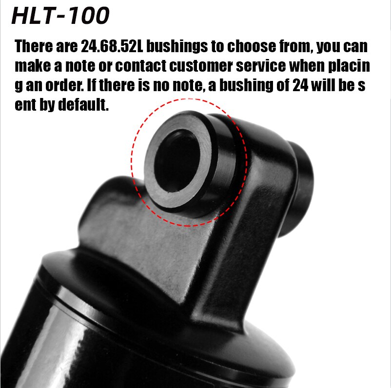 HLT-100 Bicycle Rear Shocks Fastace 125/150/165/185mm 850/1000 lbs Aluminum Alloy Oil Spring Shock for e-bike Snow Mountain Bike