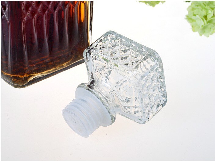 1PC Diamond 800ml Glass Wine Bottle Wine Water Jug Whiskey Bottle Wine Decanter Dispenser Liquor Shaker JR 1088