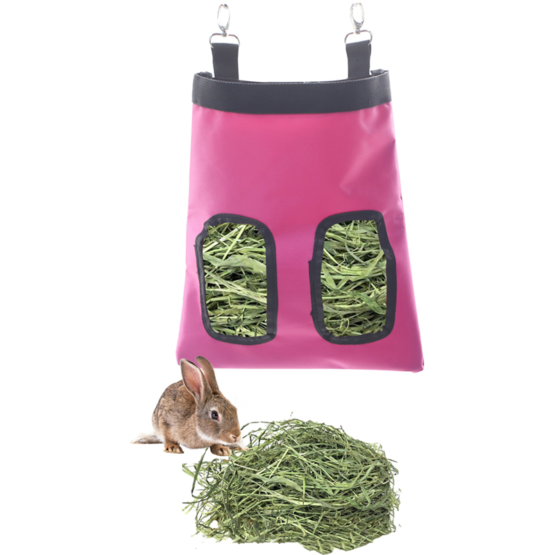 Sac à foin pour lapin et cochons d'Inde, mangeoire pour petits animaux, nourriture pour lapin, accessoires pour animaux de compagnie, 2/4 trous