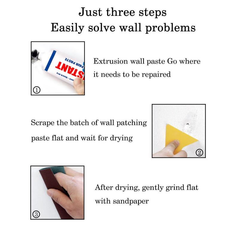 Household Hole Disappears Waterproof Wall Crack Repair Paste Magic White Latex Paint Wall Repair Paste Wall Repair Tool