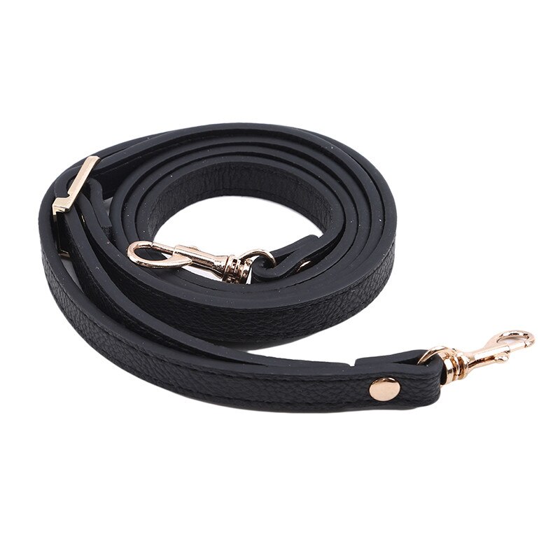 Zwarte Schoudertas Strap Verstelbare Vervanging Afneembare Riem voor Vrouwen Mannen Messenger Bags Handvat Handtas Riem: Black gold buckle