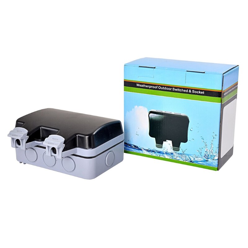 External Outdoor IP66 2 Slot Wall Socket Dustproof Surface-Mounted Protective C6UC