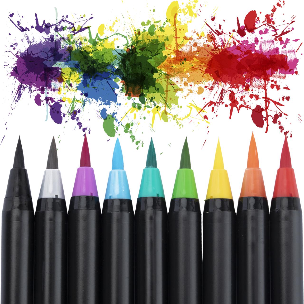 12-72 Colors Watercolor Brush Pen Art Marker Felt Painter Calligraphy School Art Supplies Lettering Coloring Pens Set For Manga