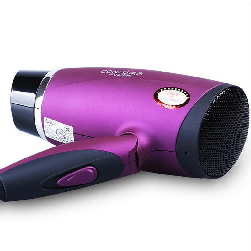 1800W Mini Hair Dryer Travel Hotle Foldable Handle Hairdryer and Cold Thermostatic Hair Blower Portable Blow Dryer Purple