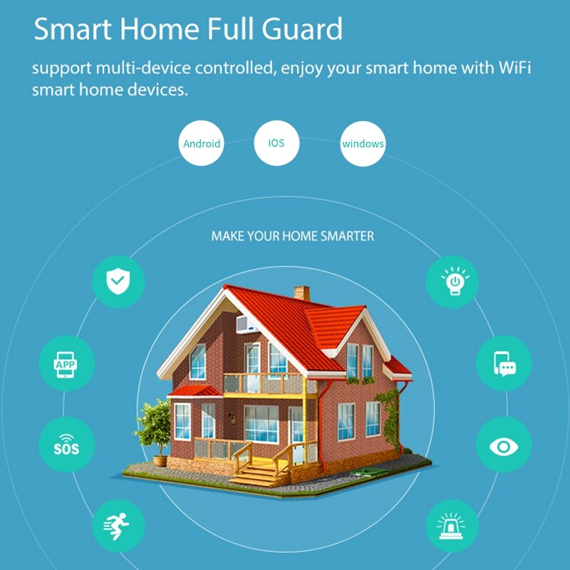 WiFi Alarm Remote Control 100Db Loud Siren Work with Echo Alexa Google Home IFTTT for Home Hotel Office