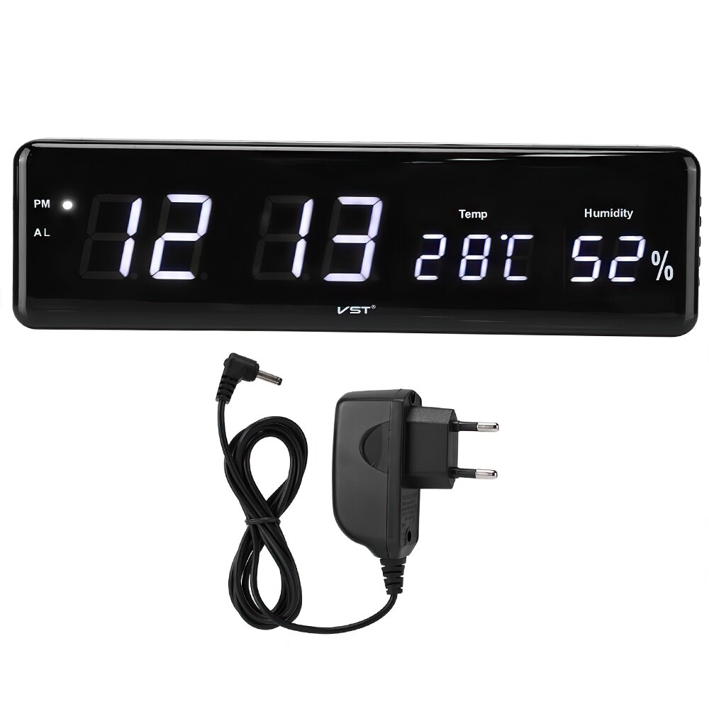 Digital Wall Clock USB Big LED Time Calendar Temperature Humidity Display Desk Table Clocks Electronic Wall Watch EU Plug