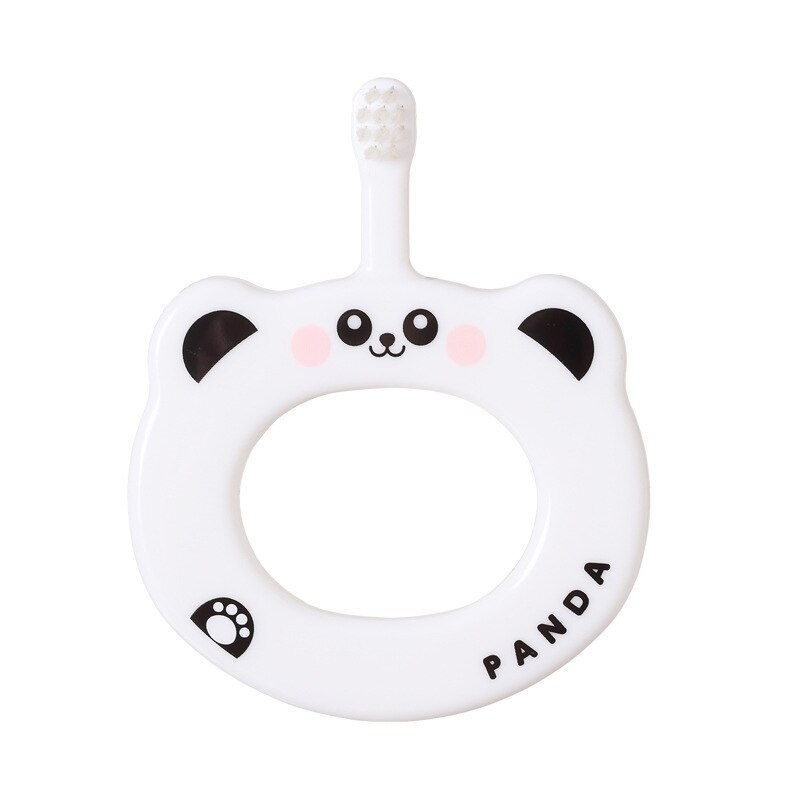 Imebaby Baby Zahnbürste Kleinkind Ausbildung Zahnbürste kinder Zahnbürste Nylon pelz Baby Elemente Weichen Pelz Ring Anti Zahnbürste: panda