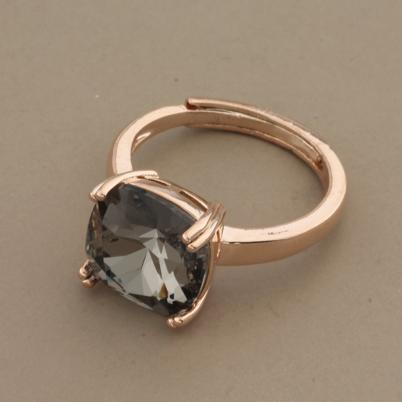 Anillos de lujo con forma cuadrada para mujer, joyería de clásico, joya para , anillo de boda, de joyería Vintage, 2022: Negro