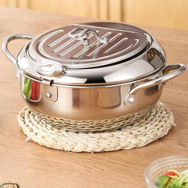 Keuken Frituren Pot Thermometre Tempura Friteuse Pan Controle Temperatuur Gereedschappen Gebakken Koken Kip Pot Kookgerei X7I3