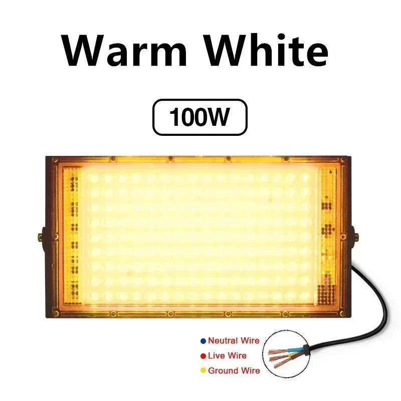 2Stck Flutlicht 50W 100W LED Flutlicht Weiß Warmes Licht AC 220V 230V IP65 Wasserdichte scheinwerfer Außen Beleuchtung Boden Lampe: RGB