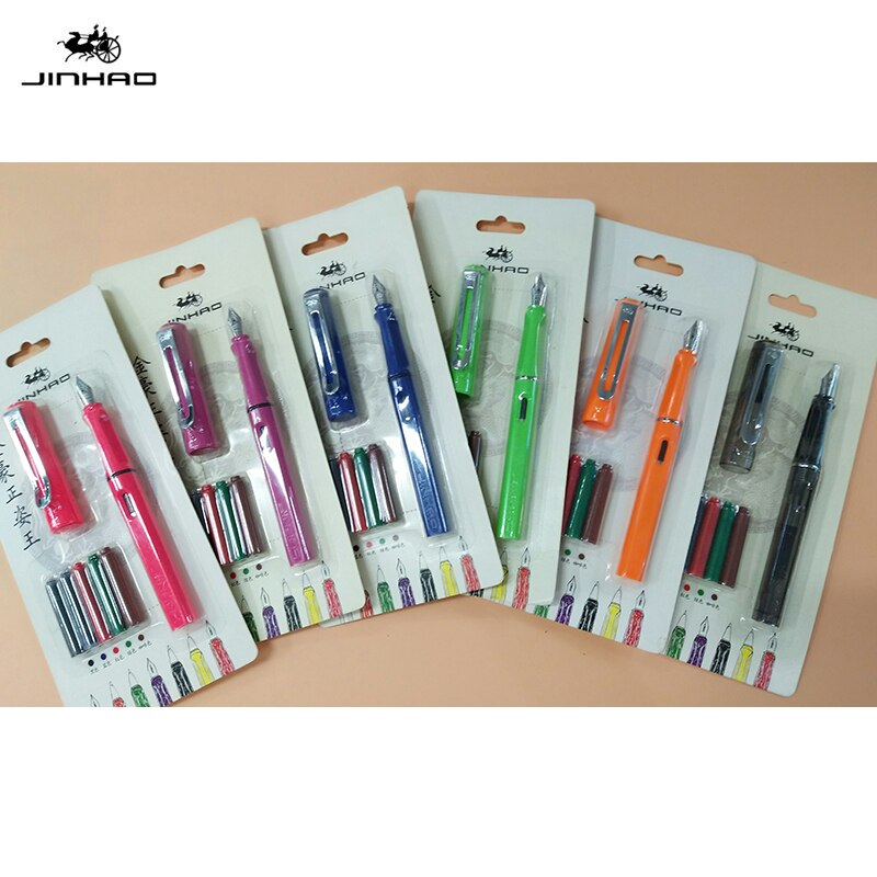 Pluma estilográfica JINHAO 599A, juego de bolígrafos de tinta correctora de postura de escritura de 0,5 Mm para útiles escolares para estudiantes, papelería