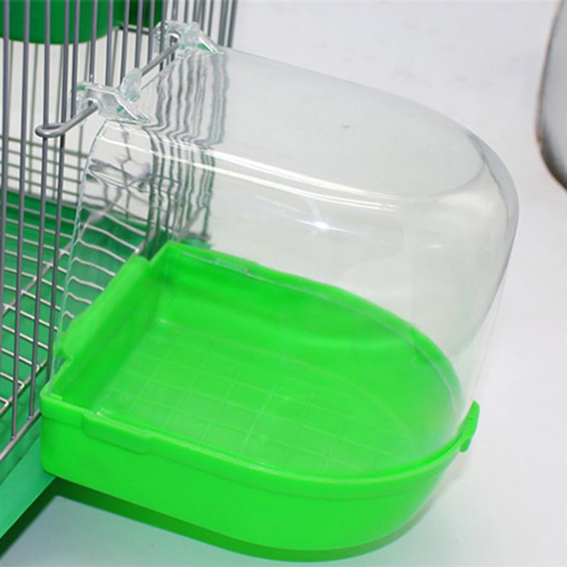 Plastic Bird Water Bath Box Bathtub Parrot For Parakeet Lovebird Bird Pet Cage Hanging Bowl Parakeet Birdbath (Random Color)