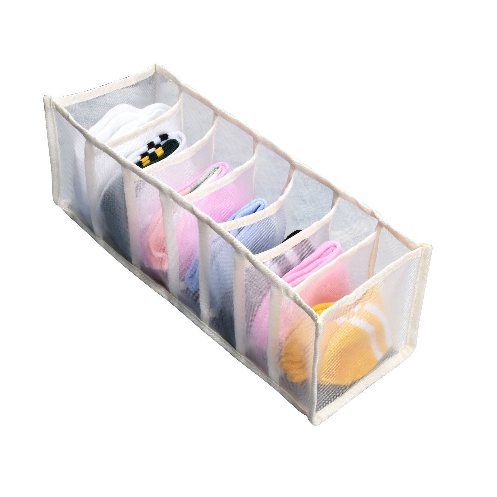 Storage Box Large Capacity Household Storage Clean Convenience Basket Ditty-Bag For Underwear Socks White/Gray: White / 16-20 Cells