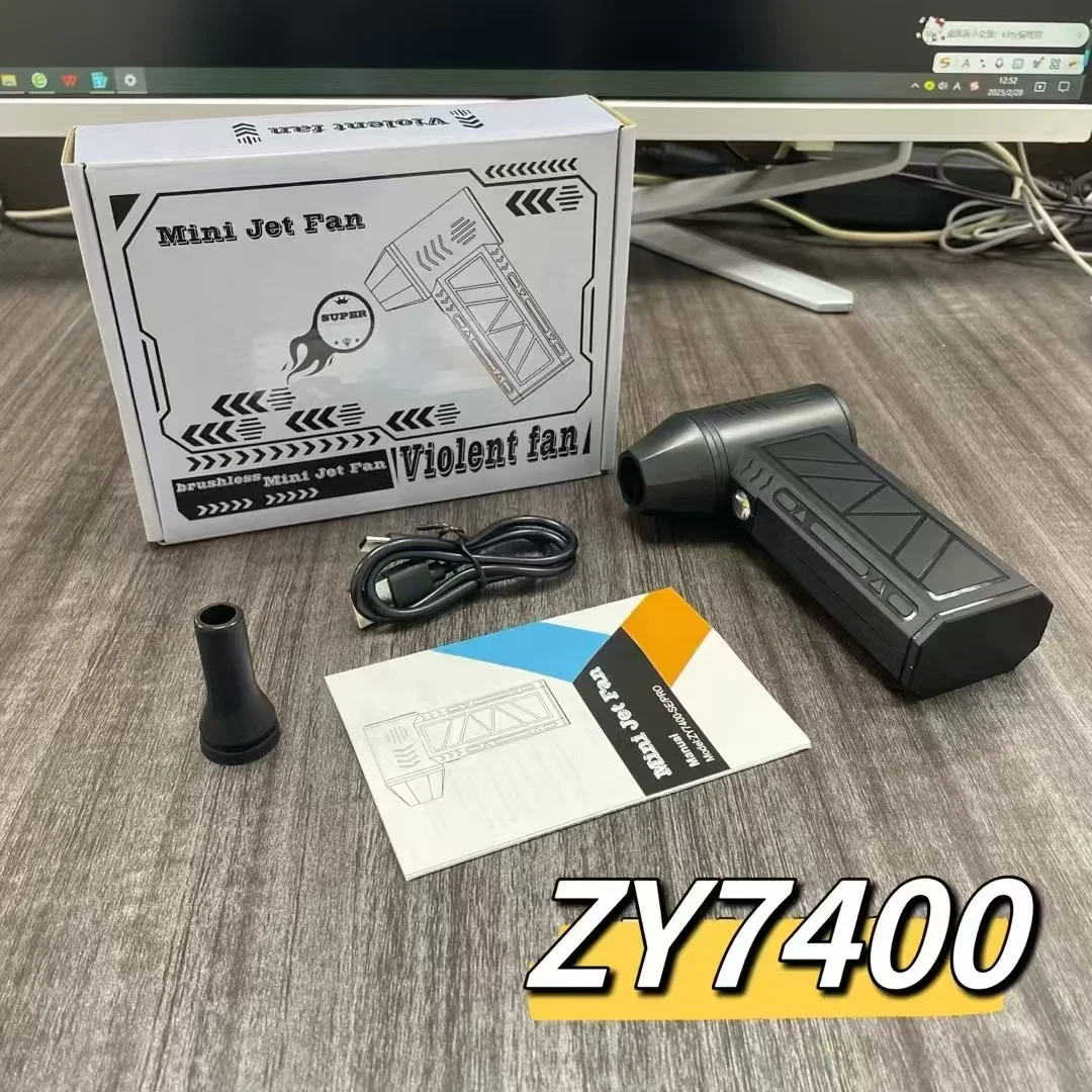Ventilador Turbo Jet de 130000 RPM, soplador de aire portátil, Mini herramienta eléctrica con pantalla LED de alimentación para coche, PC, barbacoa de pelo de mascotas ​: Oro