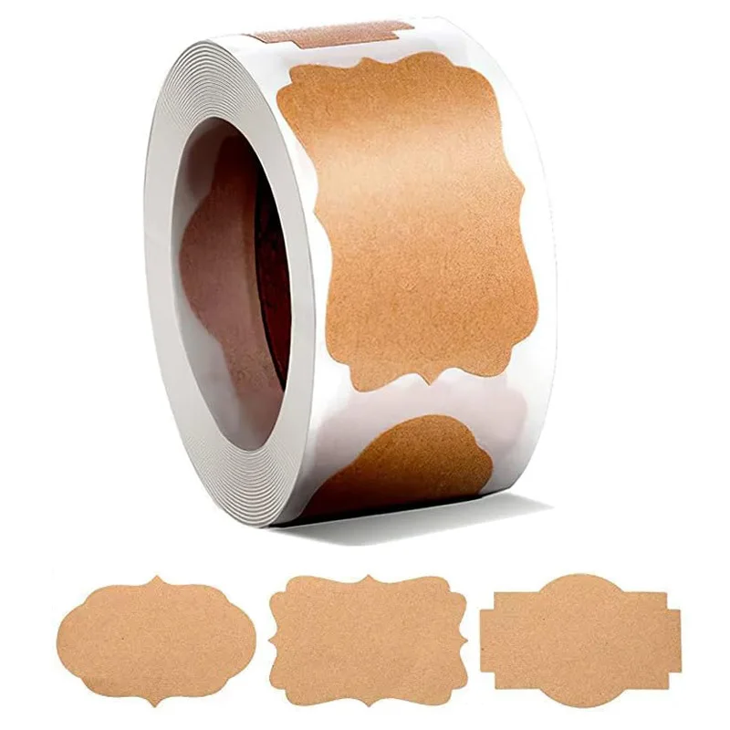 Pegatinas de papel Kraft, etiquetas en blanco, papelería hecha a mano, etiquetas de , decoración de papel, etiqueta de tarro de especias, pegatina de sellado de sobre DIY: Gris