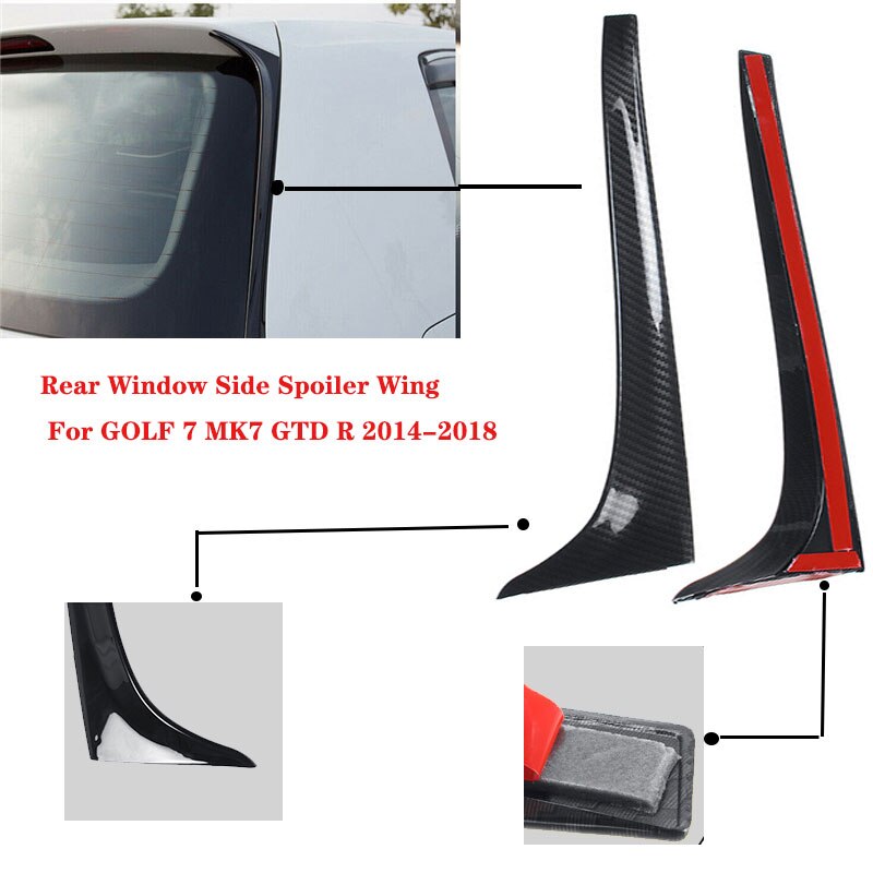Carbon Fiber Rear Window Side Spoiler Wing Car-styling Auto Rear Window Mirror Tail Accessories For GOLF 7 MK7 GTD R