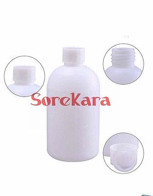 5 x 500ml White plastic Bottle Reagent Bottle Sample Vials Plastic Lid Screw Cap Screw On Cover