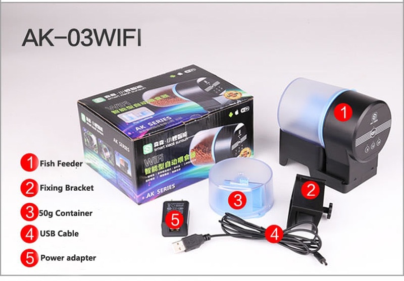 Alimentation automatique étanche à l'humidité | Distributeur automatique WIFI Programmable pour Aquarium poissons, réservoir, minuterie, alimentation électrique, distributeur d'aliments poissons