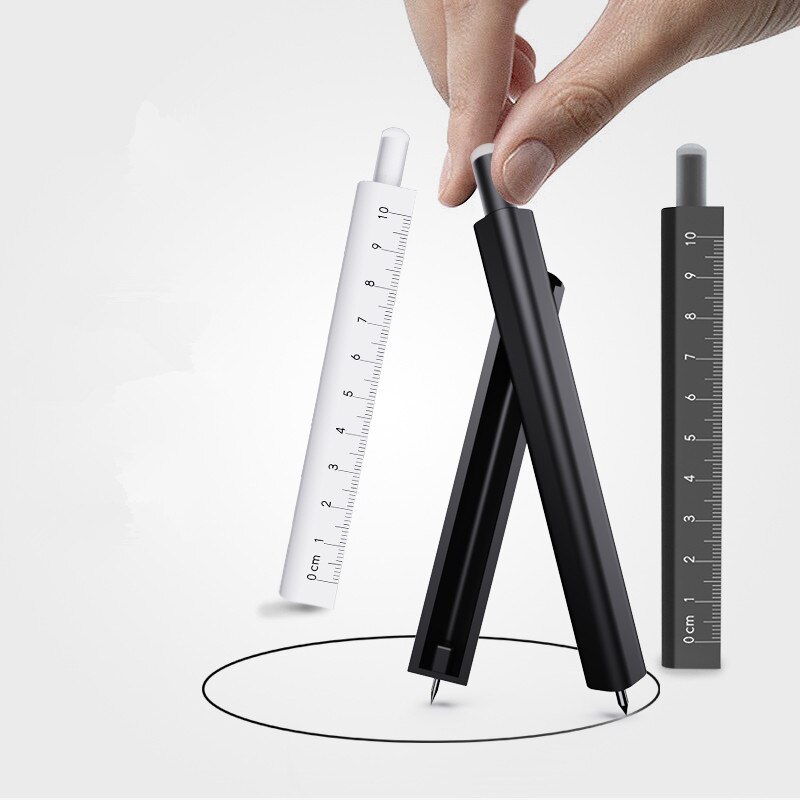 Erasable Pen-shaped Rulers Compasses Bookmark Drawing Mechanical Writing Office Stationery Compass Ruler School