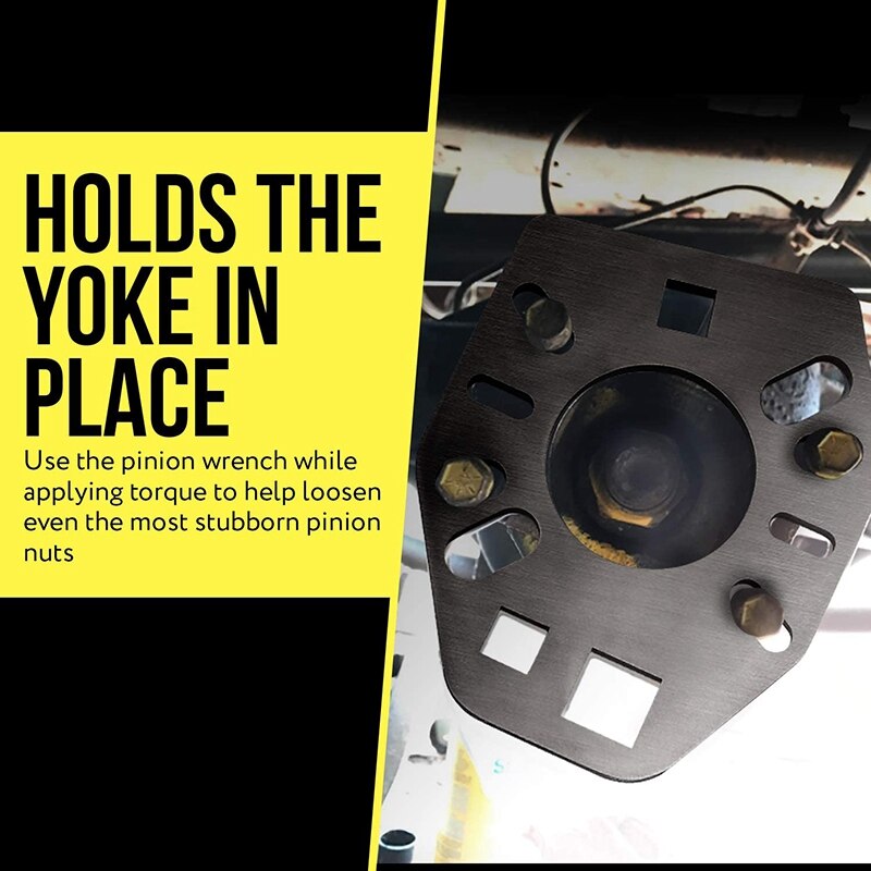 Stainless Steel Pinion Yoke Wrench Tool - Extra Strength Puller for Loosening Pinion Flange and Nuts -Extra 1/2Inch Hole