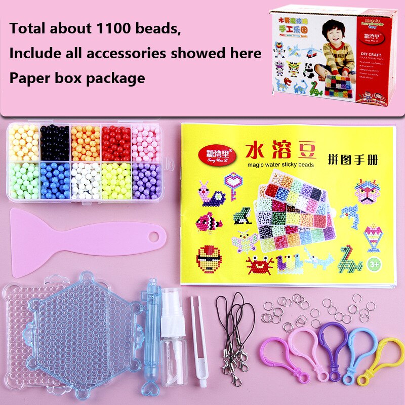 Kinder DIY Magie Wasser Klebrige Aqua Perlen Kit 5mm Sicher PVA Ball Perlen Handwerk Werkzeug Set Nicht Bügeln box für Kinder: YG10129-10-1100BX