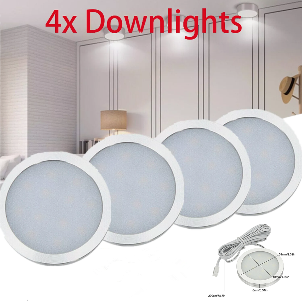 4 stuks 12v interieurverlichting camper/caravan led-spotjes camper/camper interieur spotlamp led-leeslamp met autolader