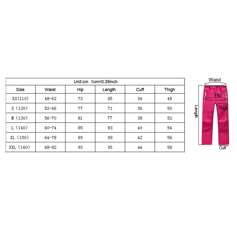 TRVLWEGO Ski Pants Hiking Camping Sports Winter Boy Girl Night Glow Waterproof Breathable Soft Shell Thick Snow Pants Kids
