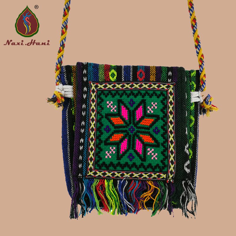 Bohemian retro canvas vrouwen crossbody tassen sneeuwvlok meisjes Kwastje patroon tassen