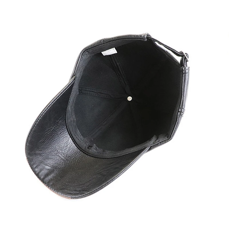 Gorra de béisbol informal a la para hombre, gorro fino de terciopelo, gorra de béisbol de cuero para otoño e invierno, nueva 2024