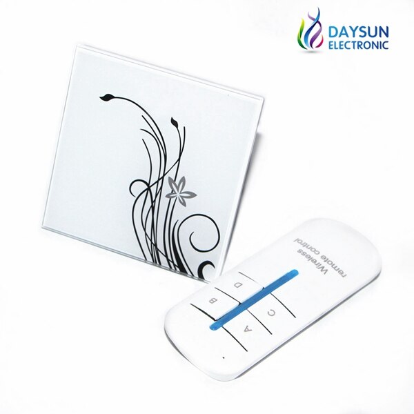 Light Switch Touch Wall Switch 1Gang/2Gang/3Gang 2Way Touching Light Switch White/Black Crystal Glass Switch Russia Popular: Remote White 1Gang