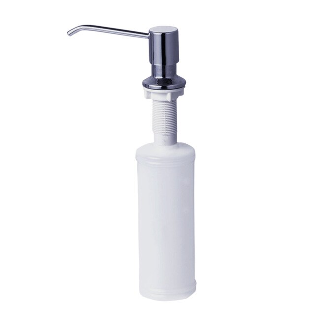 300ml Kitchen Sink Soap Dispenser ABS Hand Soap Dispenser Detergent Liquid Soap Lotion Dispensers Stainless Steel Head: White