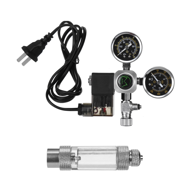 220V Waterproof Aquarium CO2 Regulator G5/8 Magnetic Solenoid Check Valve Aquarium Bubble Counter Fish Tank Tool CO2 Control