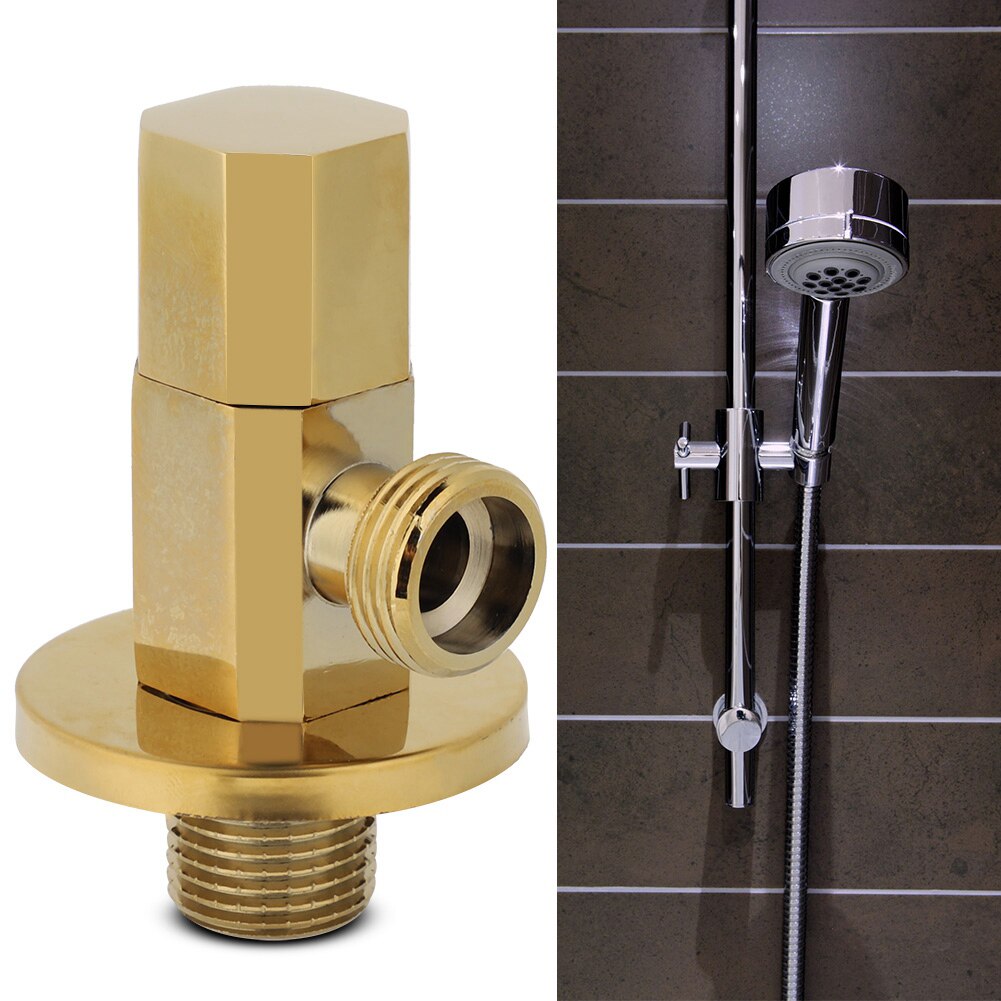 Bathroom Brass Gold Angle Stop Valve Water Control Angle Valve Faucet Switch All Copper Triangle Valve Cold Water