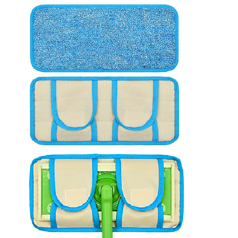 Mopa de microfibra lavable y reutilizable para suelo, fregona con tapa en seco y húmedo, herramientas de limpieza, 1/2 piezas