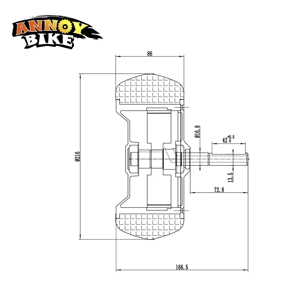 8.5 inch BLDC 36V300W gearless hub motor wheel Single shaft For electric scooter E bike Accessories part conversion kit