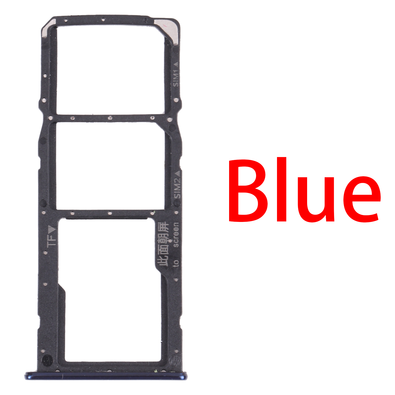 Sim Kaart Lade + Sim Card Tray + Micro Sd Card Tray Voor Huawei Y7 Pro: Blue