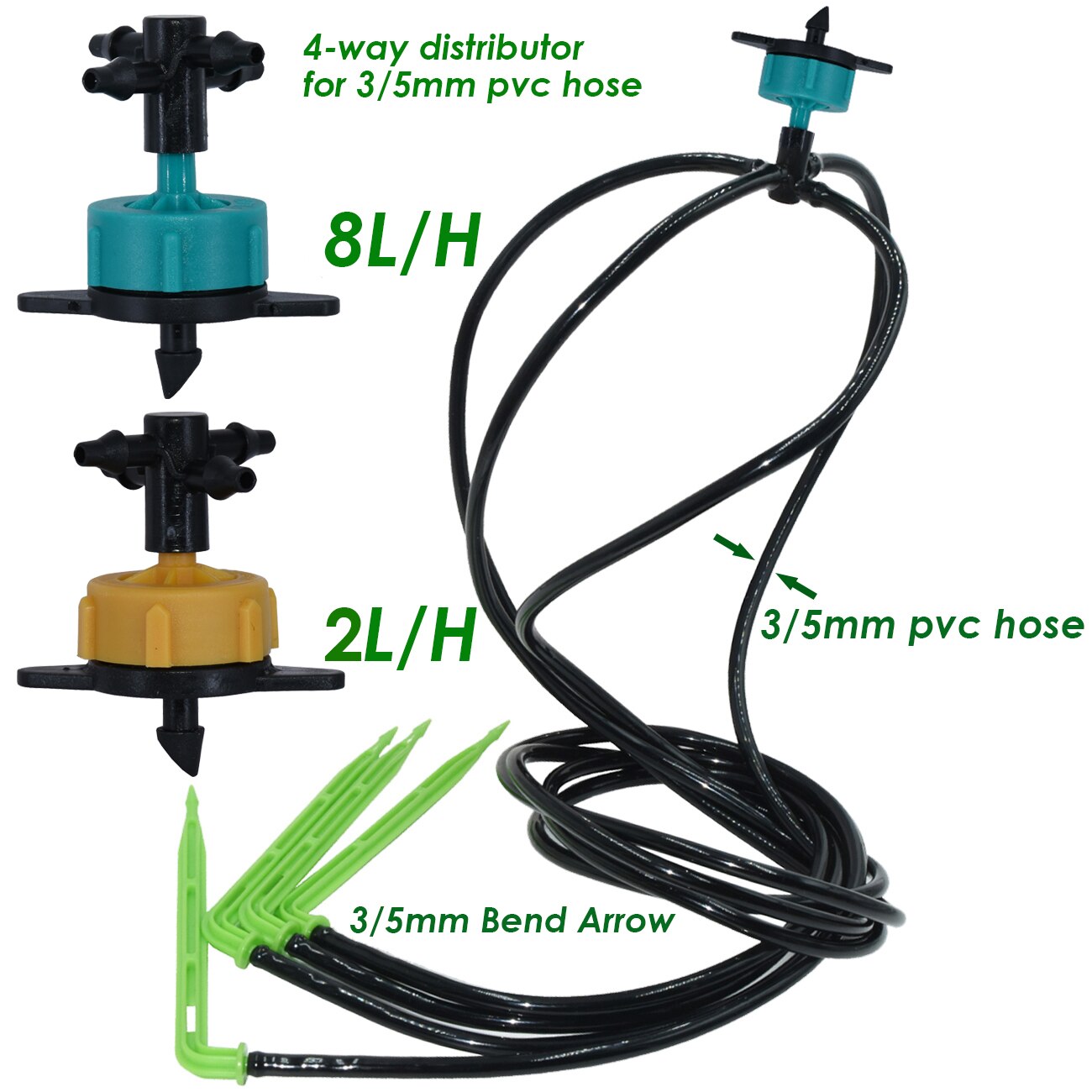 KESLA 10-100M 2L 4L 8L/H Garden Micro Drip Irrigation 1/8'' Hose Emitter Watering System Kit 3/5mm Arrow Dripper Tool Greenhouse