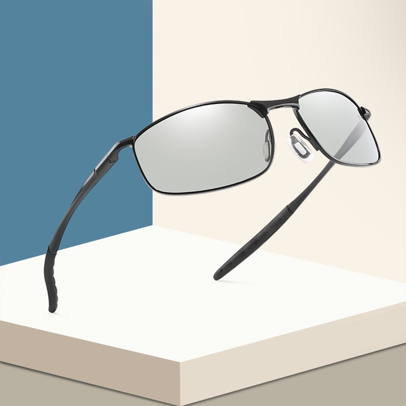 Photochromism Fishing Sunglasses Chameleon Men Women Outdoor Driving Sun Glasses Square Sunglasses Anti-UV Eyewear 11-KPBS1830