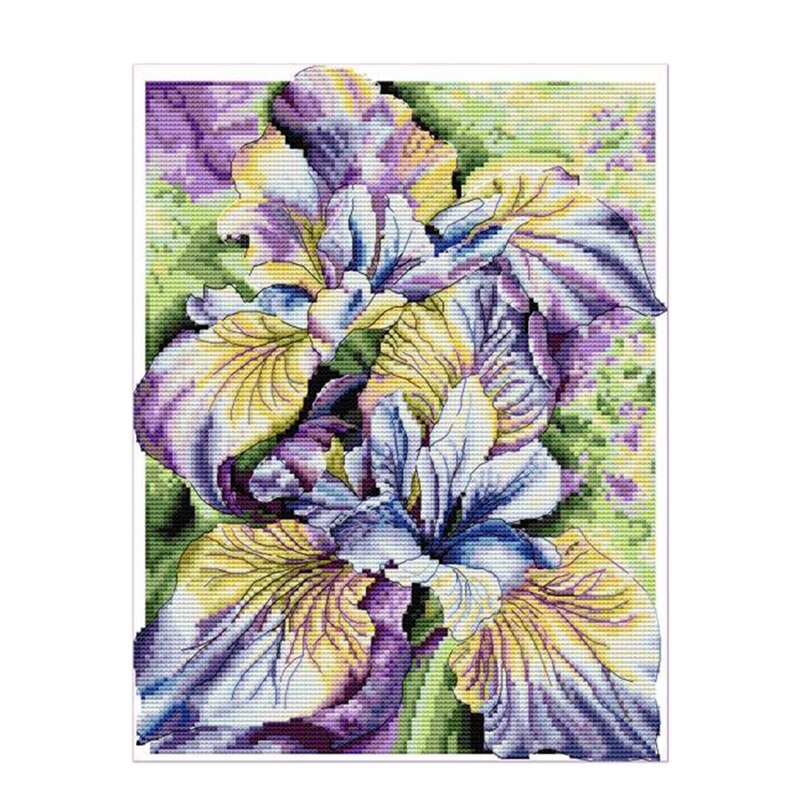 Cross Stitch Kits voor Beginners Volwassenen, Dierlijke Landschap Bloem, 11CT gestempeld 3 strengen, Gemakkelijk Borduurwerk Cross-Stitch Naaldwerk Woondecoratie, 16x20 inch